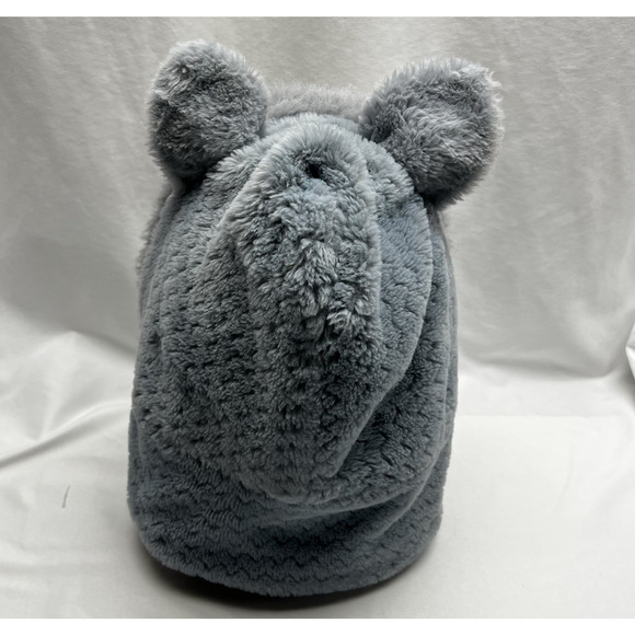 Mona Momo Winter Hooded Scarf Plush Neck Warmer With Cute Bear Ears Blue Gray - Picture 4 of 8